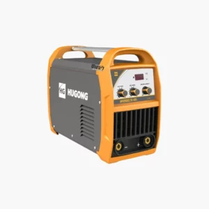 רתכת תלת פאזי HUGONG INVERDELTA 400III, 400 אמפר, מצוידת בטכנולוגיית IGBT מתקדמת, בתצוגה קדמית.